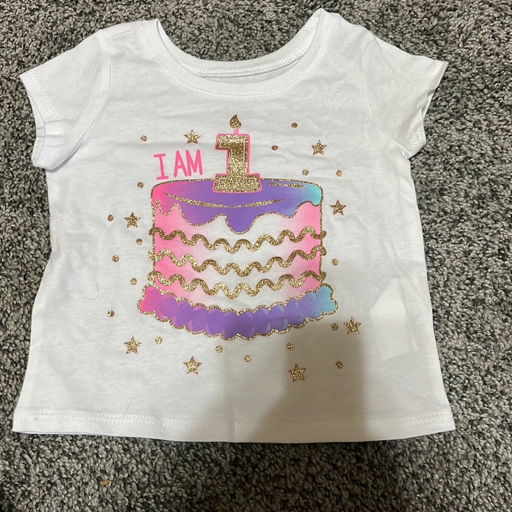 White first birthday shirt
